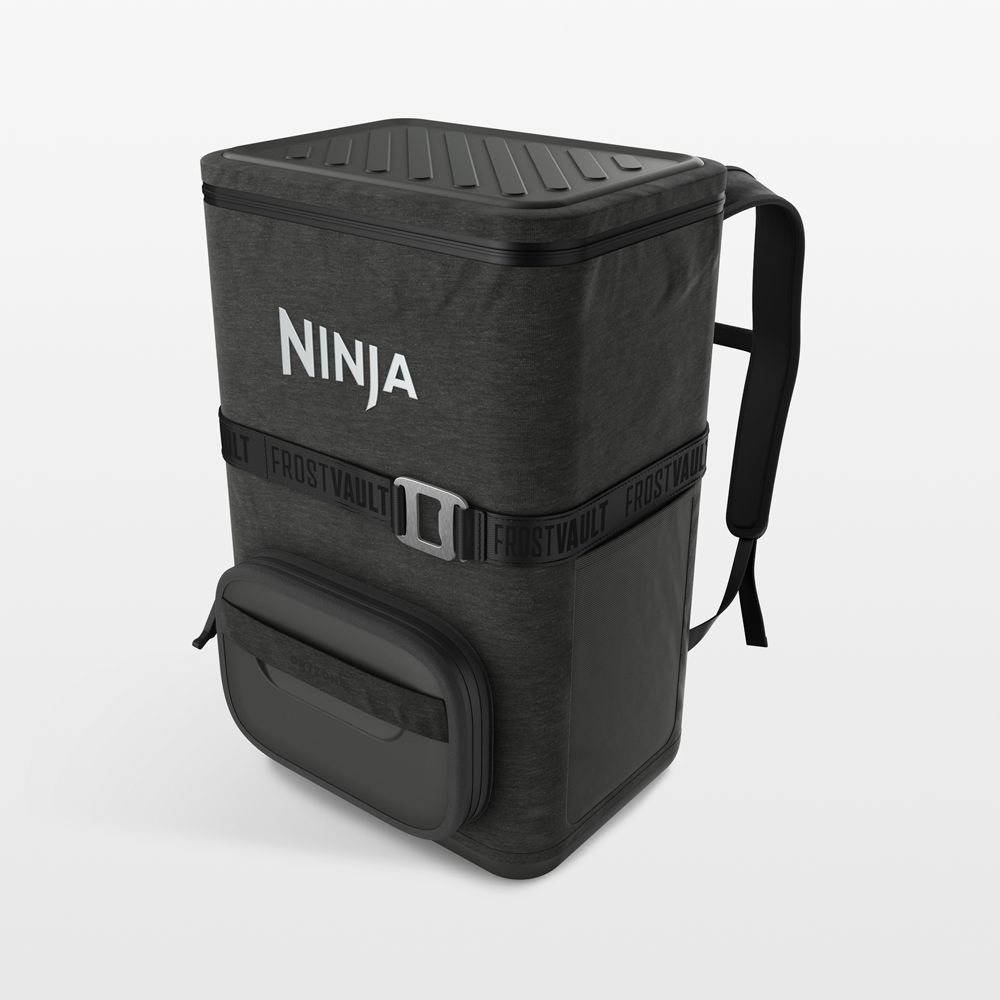 Ninja FrostVault Go 36-Can Backpack Soft Cooler with Cold Dry Zone in Charcoal Grey
