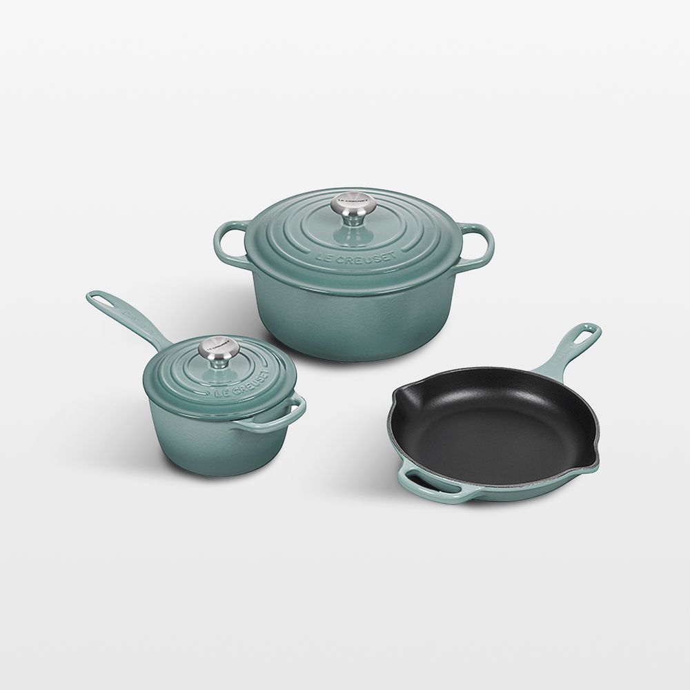 Le Creuset Signature Sea Salt Enameled Cast Iron 5-Piece Cookware Set