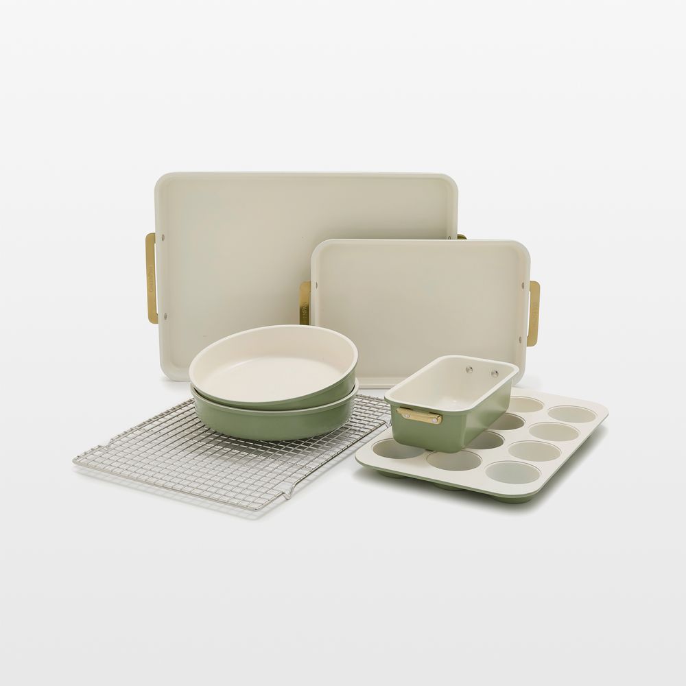 GreenPan Reserve Healthy Ceramic Nonstick Bakeware 7-Piece Set in Sage Green