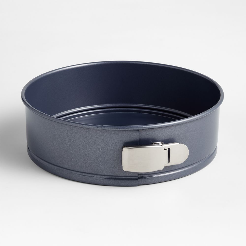 Crate & Barrel Slate Blue 9" Silicone Nonstick Springform Cake Pan
