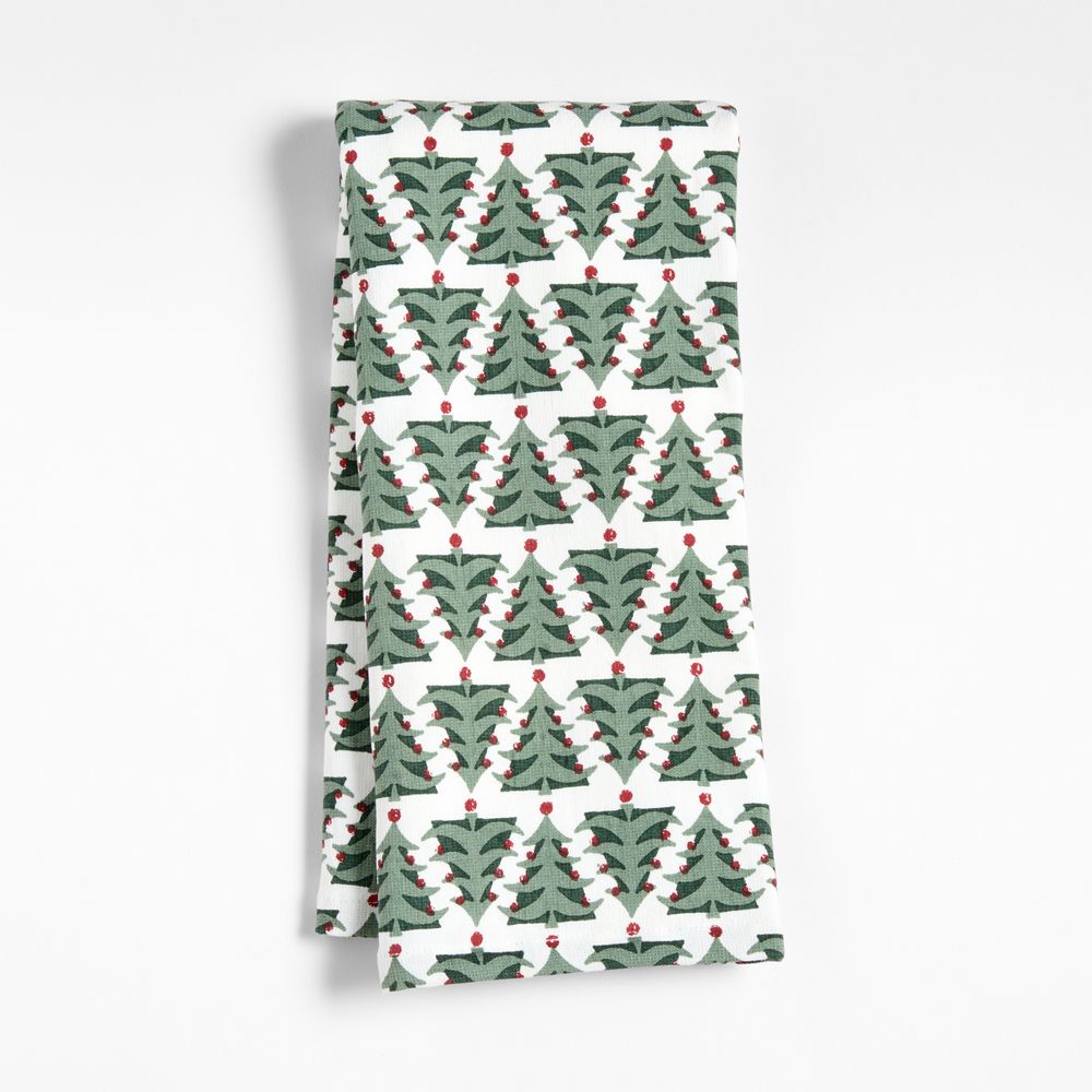 Festive Tree Organic Cotton Absorbent Terry Kitchen Towel