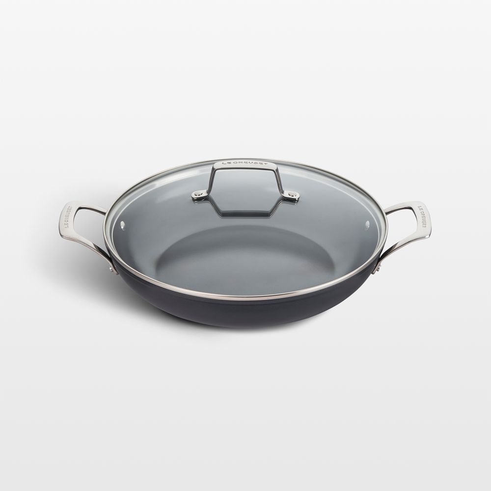 Le Creuset Essential Ceramic Nonstick 12" Shallow Braiser with Glass Lid