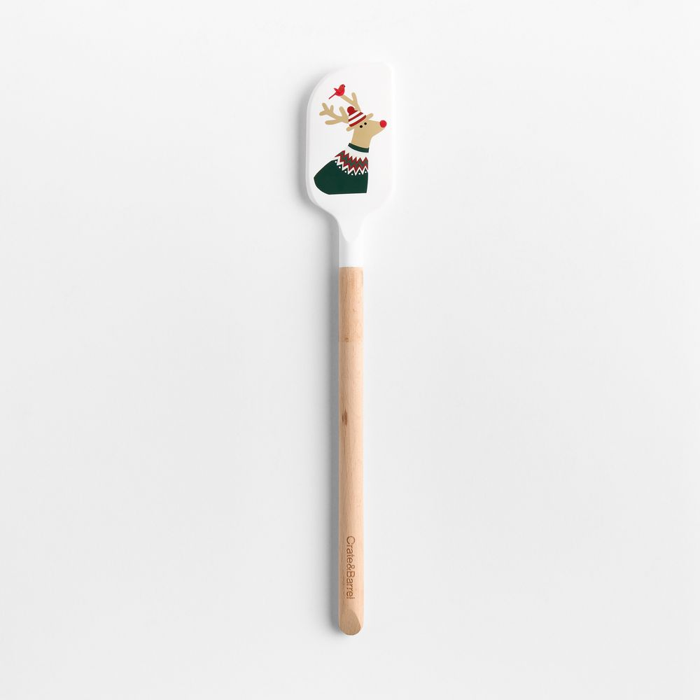 Joan Anderson Reindeer Silicone and Wood Spatula