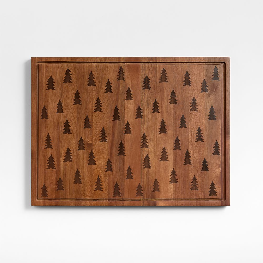 Etched Tree Reversible 20"x15" Acacia Cutting Board
