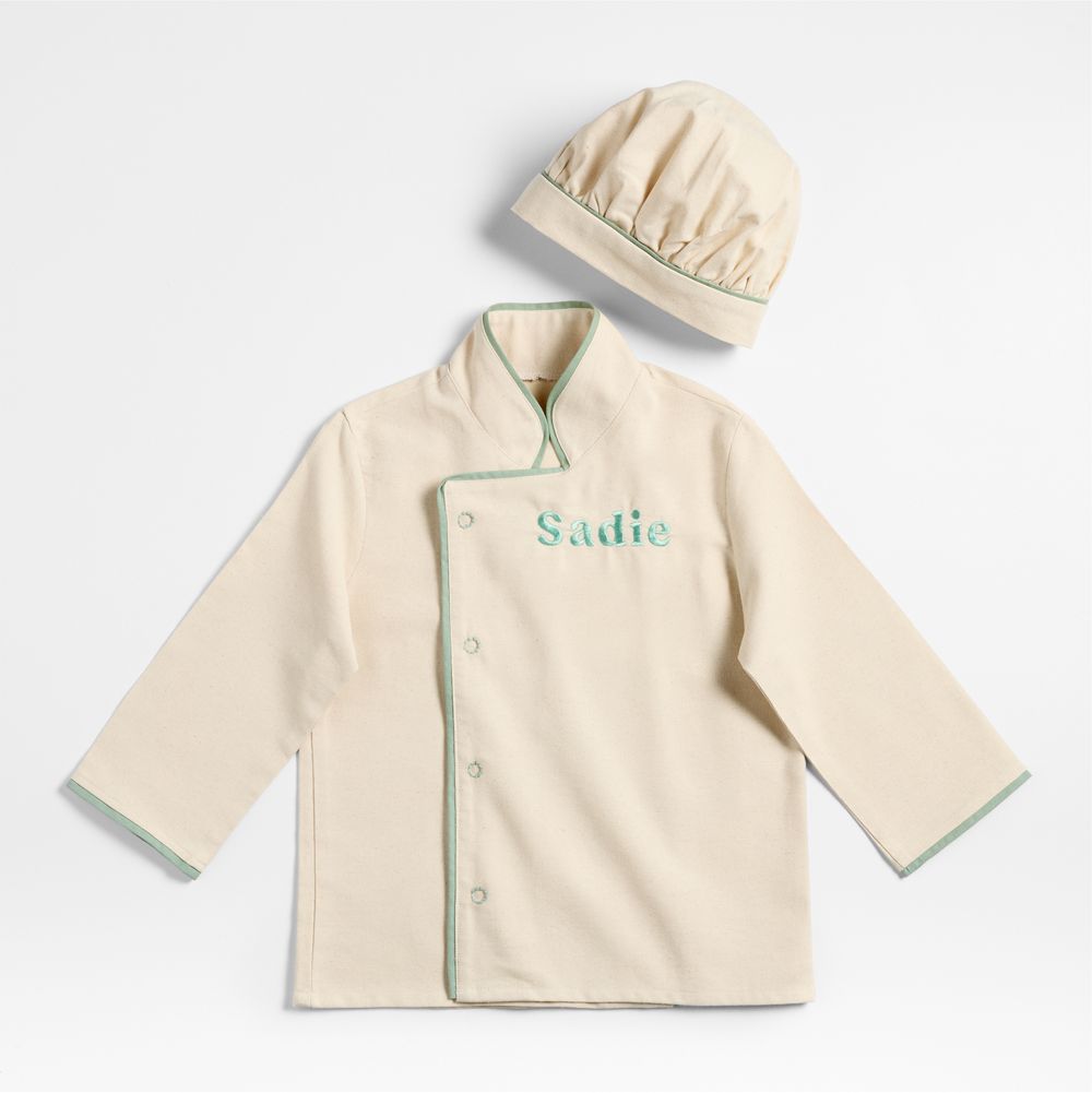 Natural and Green Kids Chef Coat and Hat Set