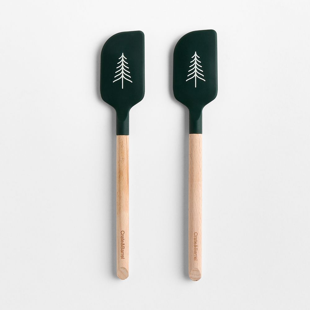 Nordic Trees Silicone and Wood Mini Spatulas, Set of 2