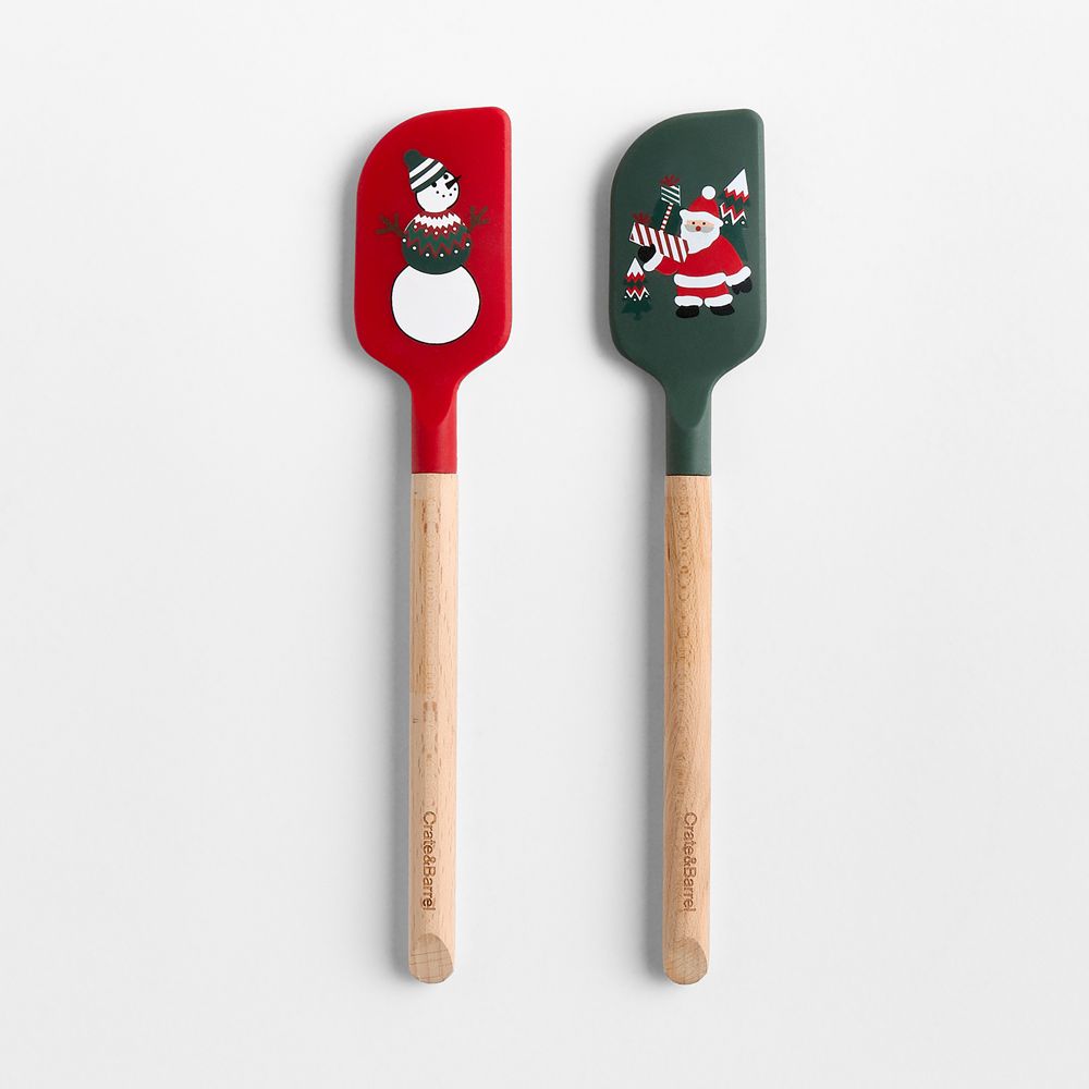 Joan Anderson Silicone and Wood Mini Spatulas, Set of 2