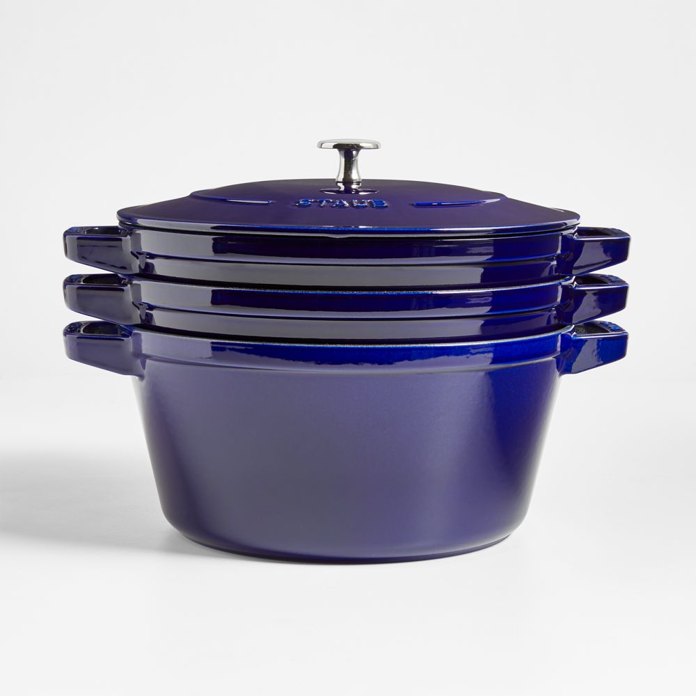 Staub Dark Blue 4-Piece Stackable Cookware Set