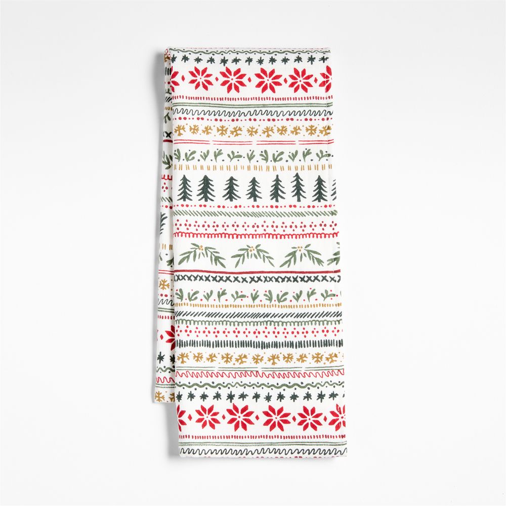 Nordic Fair Isle Organic Cotton Absorbent Terry Kitchen Towel