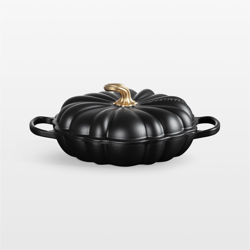 Le Creuset Signature 2.75-Qt. Licorice Pumpkin Braiser with Gold Stem