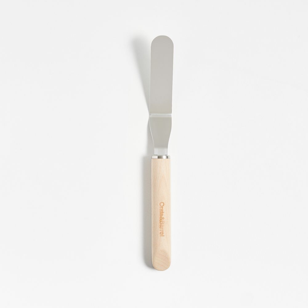 Crate & Barrel Small Beechwood Offset Icing Spatula