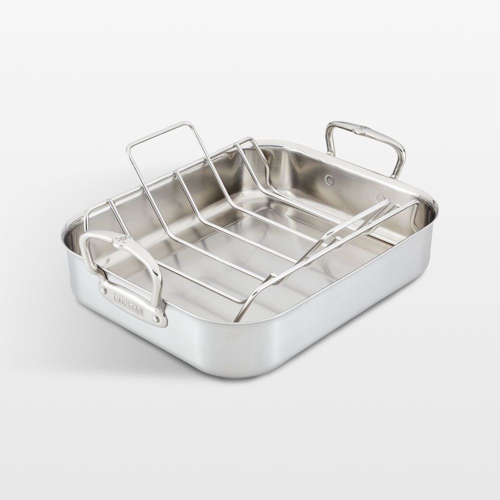 Hestan Provisions Large 17" Stainless Steel Roasting Pan with Rack