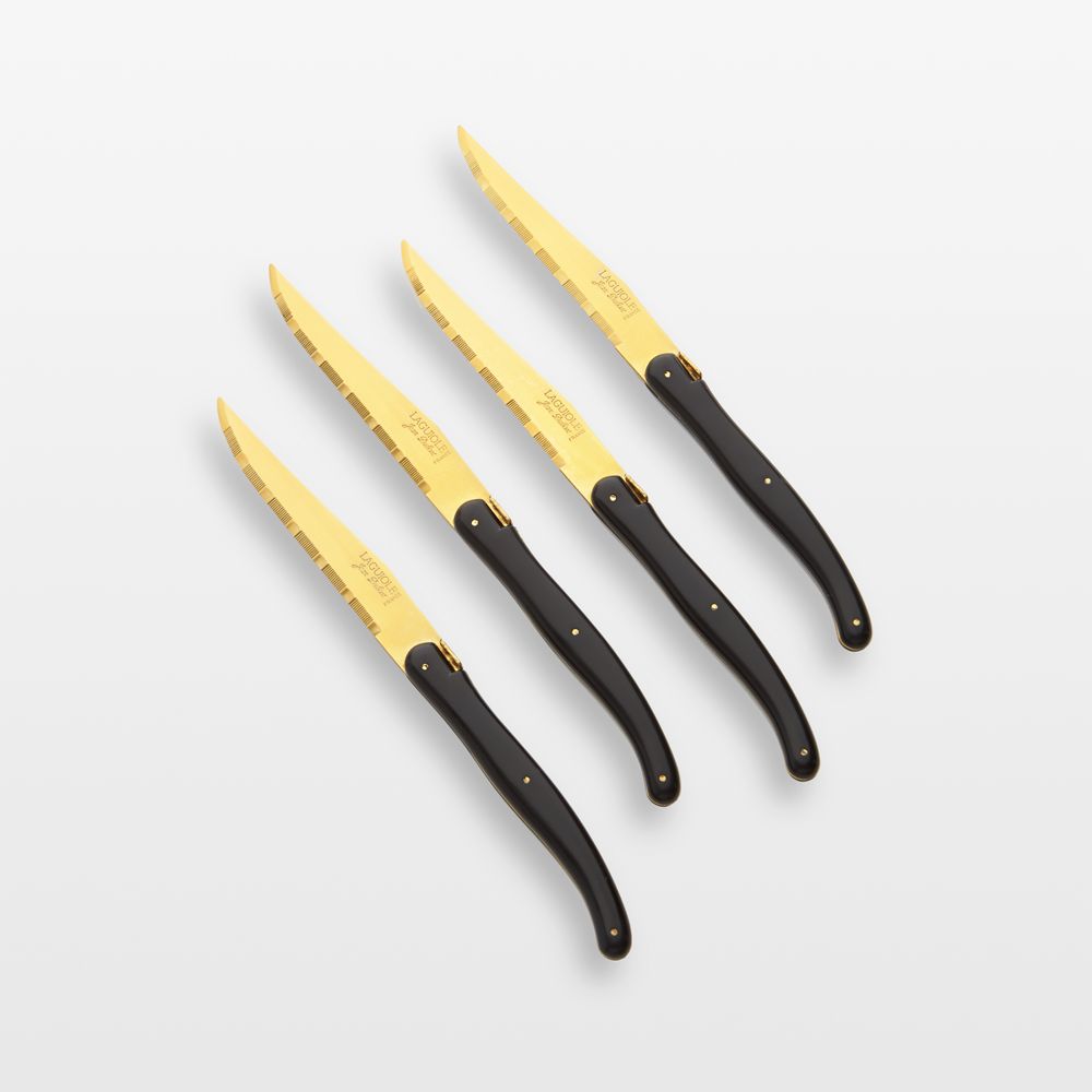 Jean Dubost Laguiole Gold Steak Knives, Set of 4