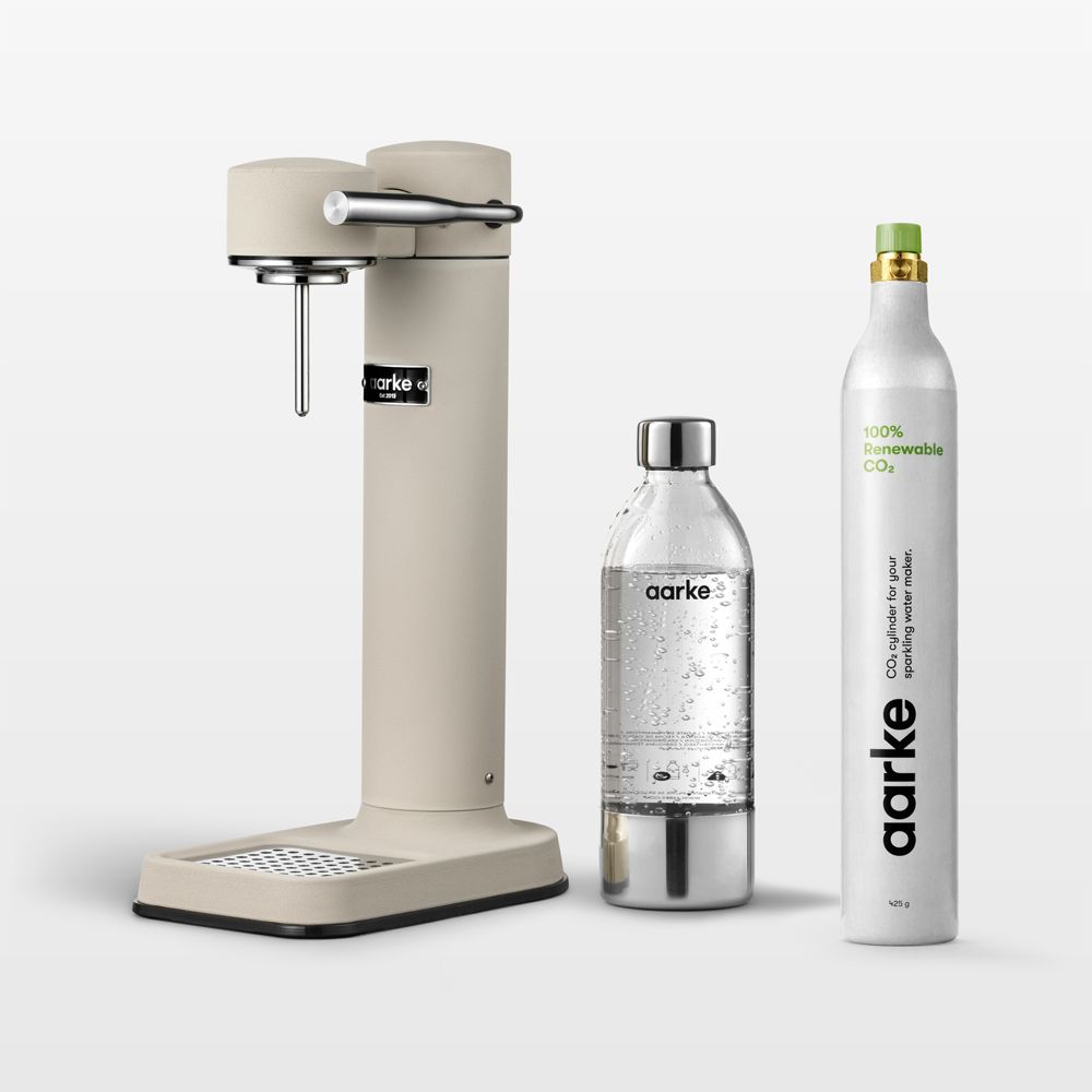 Aarke Carbonator III Matte Sand Sparkling Water Maker with CO2 Canister