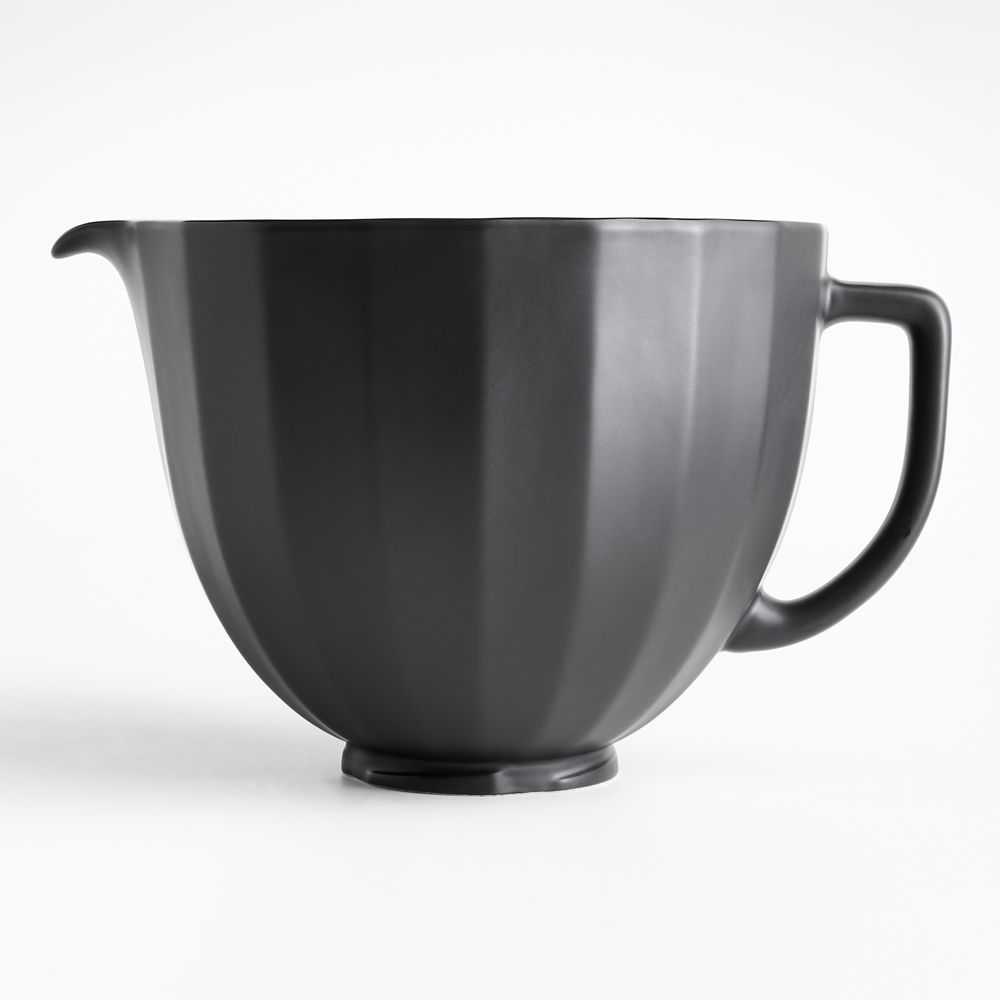 KitchenAid Stand Mixer Matte Black Shell 5-Quart Ceramic Mixing Bowl with Spout