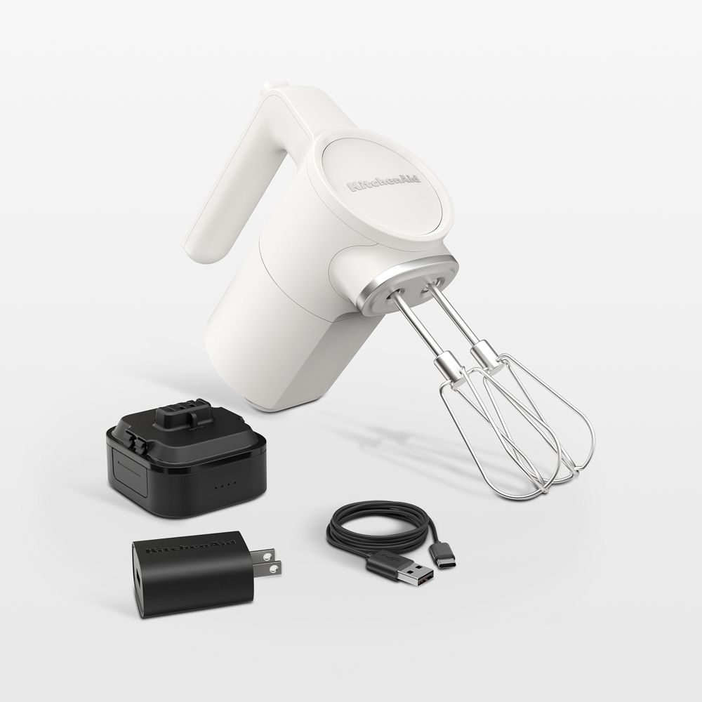 KitchenAid Go Porcelain White Cordless Hand Mixer with Battery