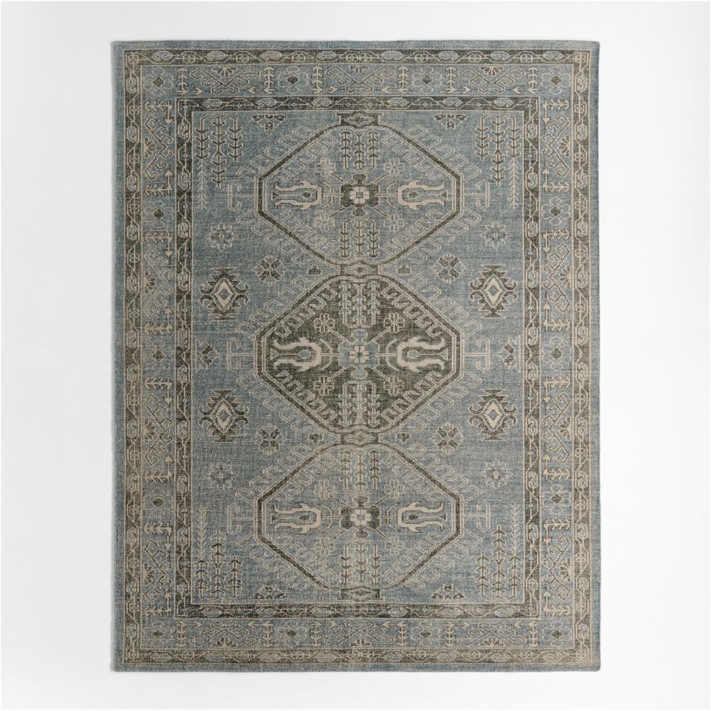Naples Performance Traditional Blue Handknotted Area Rug