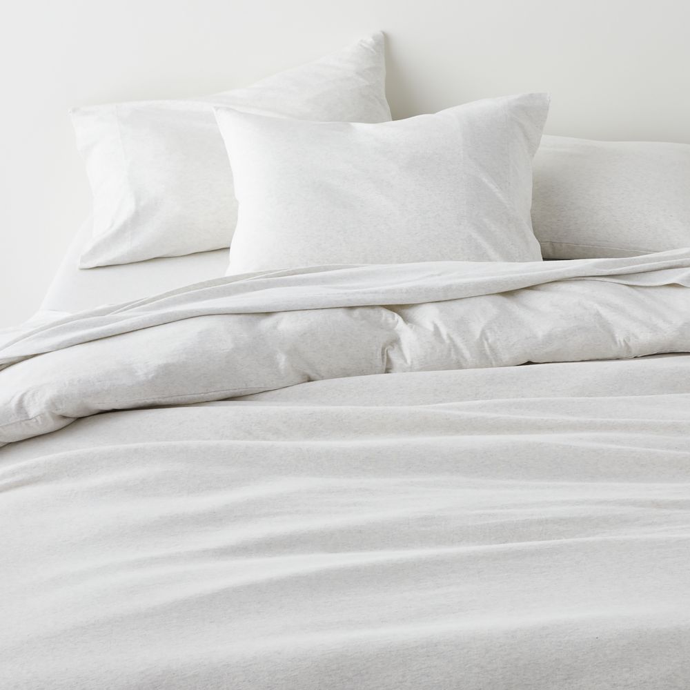 Cozysoft Ivory Organic Cotton Heathered Ivory Jersey Duvet Cover