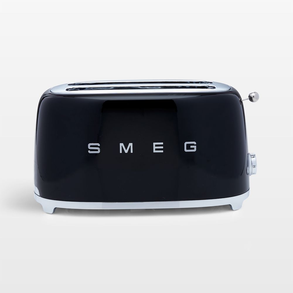 SMEG Black 4-Slice Long Slot Retro Toaster