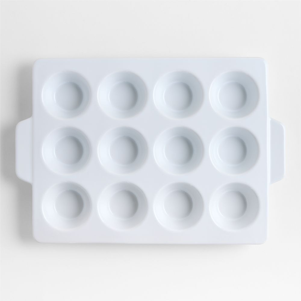 Potluck White 12-Cup Ceramic Muffin Pan