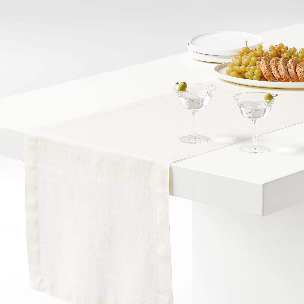 Marin Arctic Ivory EUROPEAN FLAX-Certified Linen Table Runner