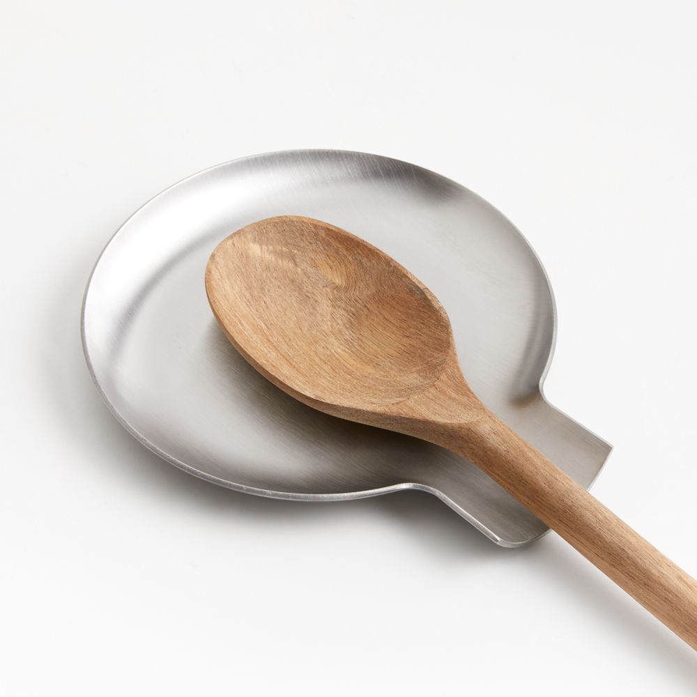 Crate & Barrel Stainless Steel Spoon Rest