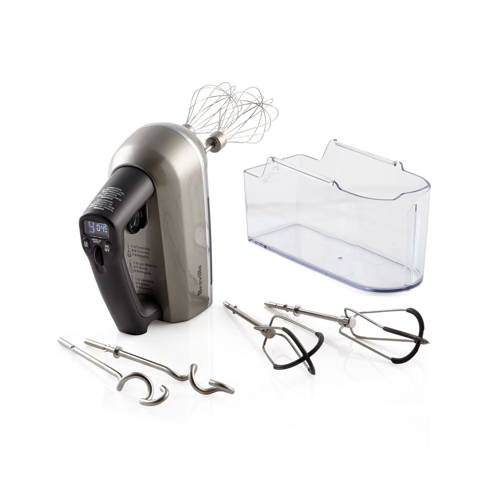 Breville Handy Mix Scraper 9-Speed Hand Mixer in Silver