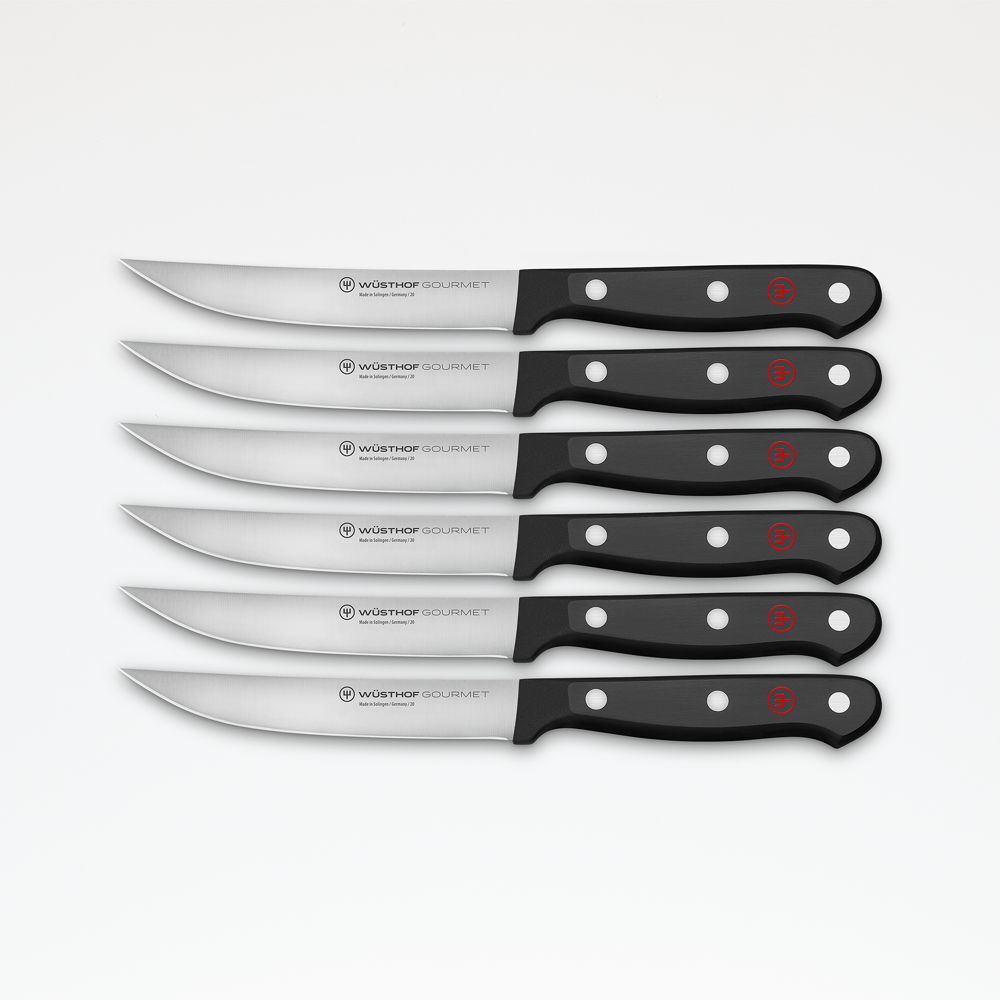 Wusthof Gourmet Black Steak Knives, Set of 6