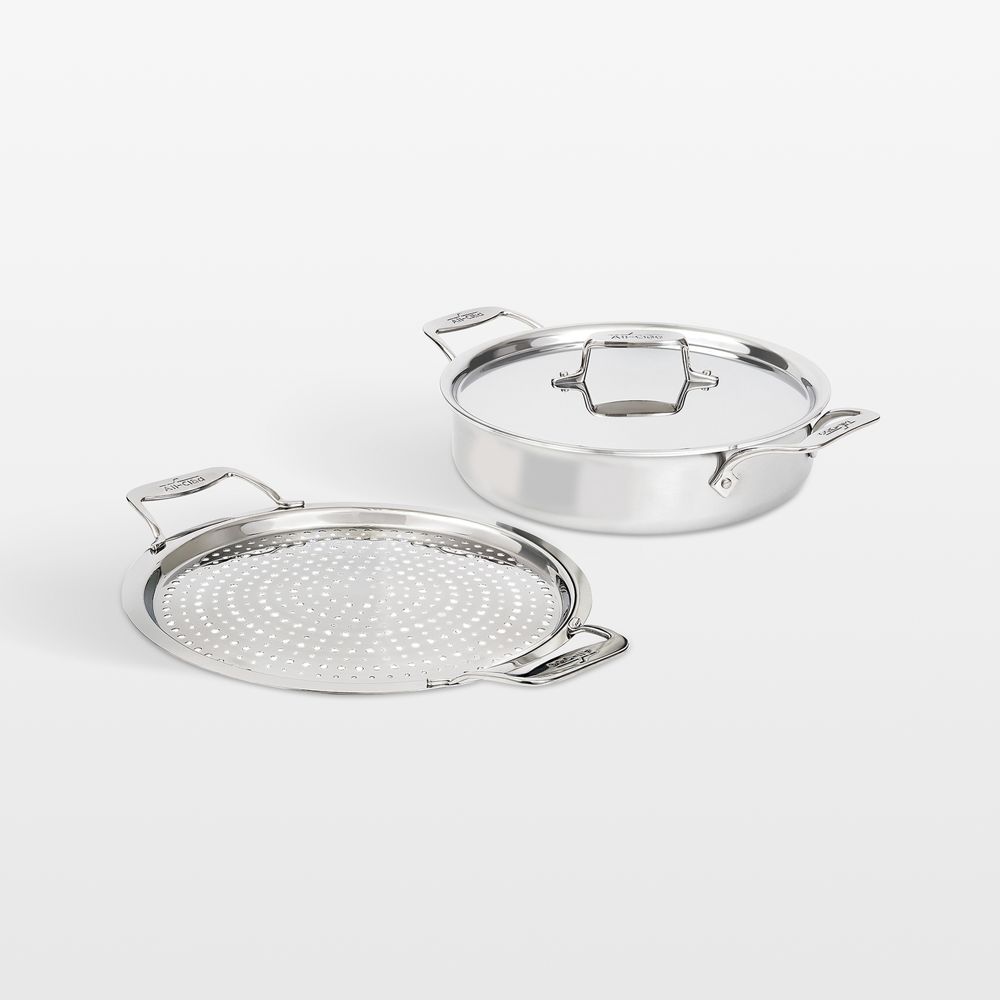 All-Clad D5 4-Qt. Sauteuse with Lid and Strain & Splatter Guard