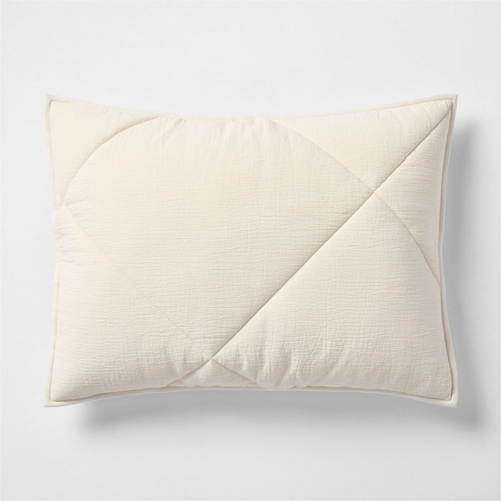 Cotton Crinkle Matelasse Calm Beige Bed Pillow Sham- Image 3