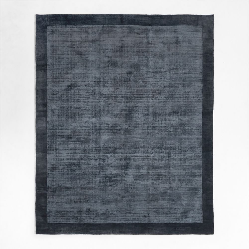 Laval Border Viscose Handwoven Blue Area Rug