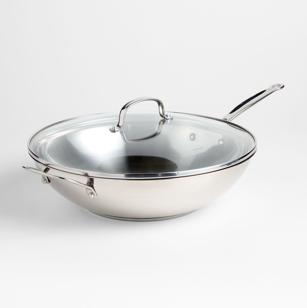 Cuisinart Chef's Classic Stainless Steel 14" Stir-Fry Pan with Helper Handle and Glass Cover