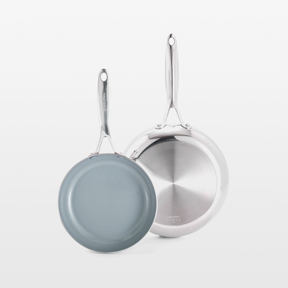 GreenPan Valencia Pro Stainless Steel 8" and 10" Fry Pan Set
