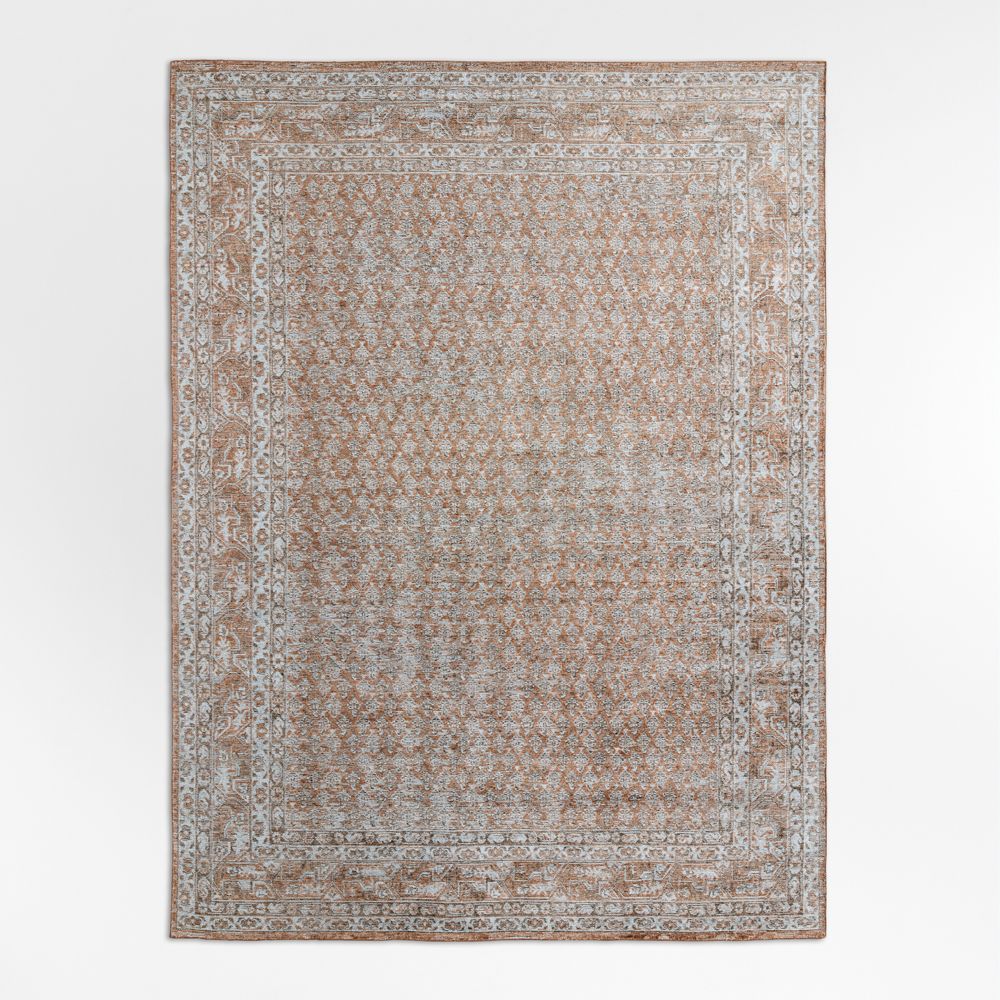 Paris Wool Blend Traditional Handwoven Rust Area Rug