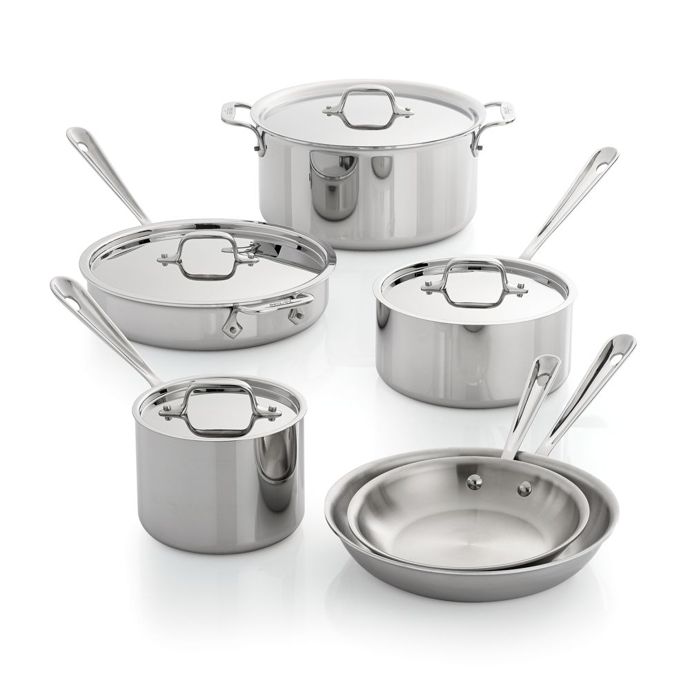 All-Clad D3 3-Ply Stainless Steel 10-Piece Cookware Set