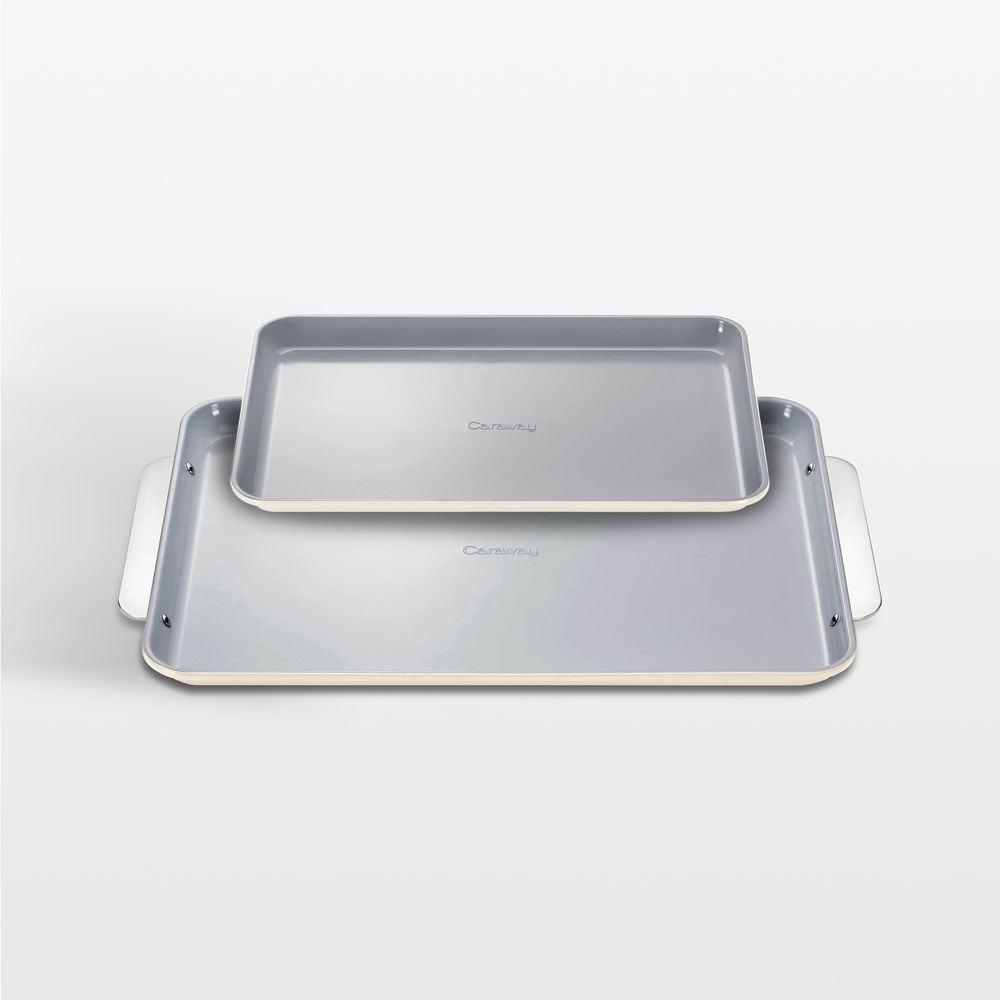 Caraway Cream Ceramic Nonstick 2-Piece Baking Sheet Duo
