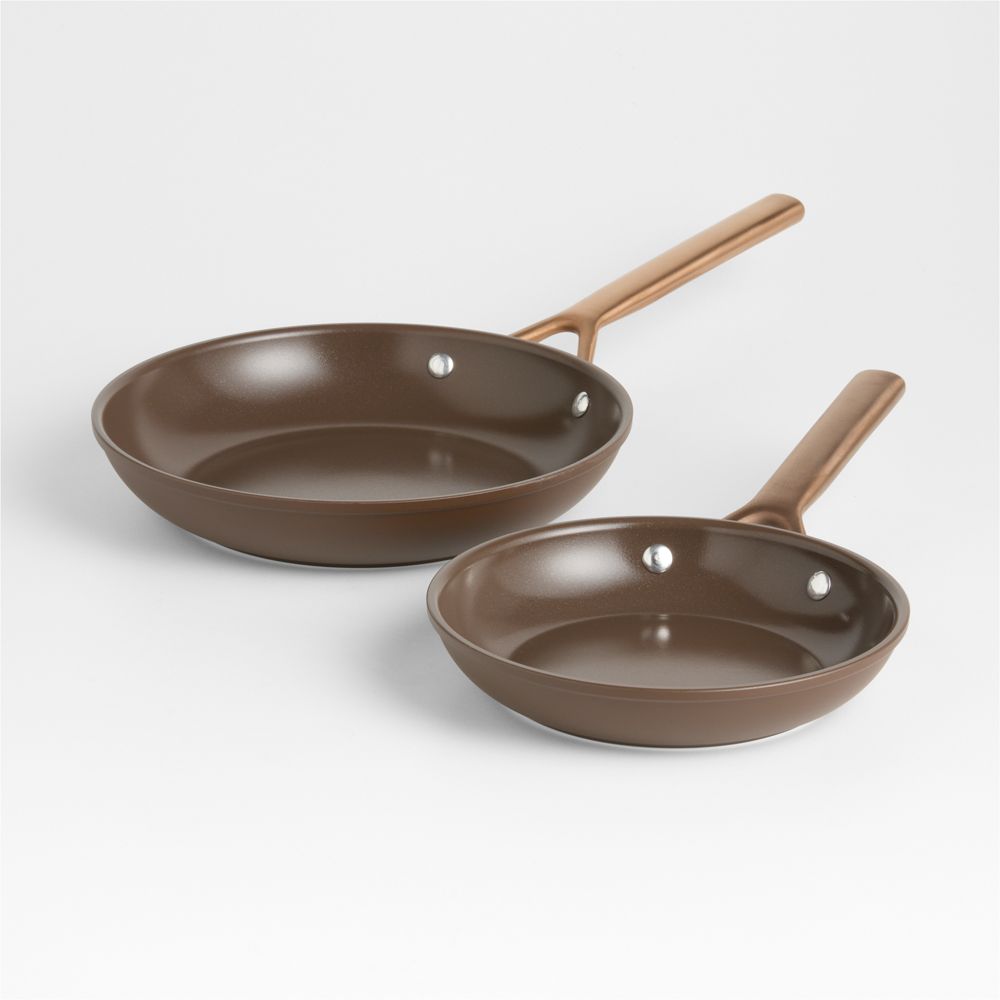 ZWILLING Milano Brown Ceramic Nonstick 8" and 10" Fry Pans Set
