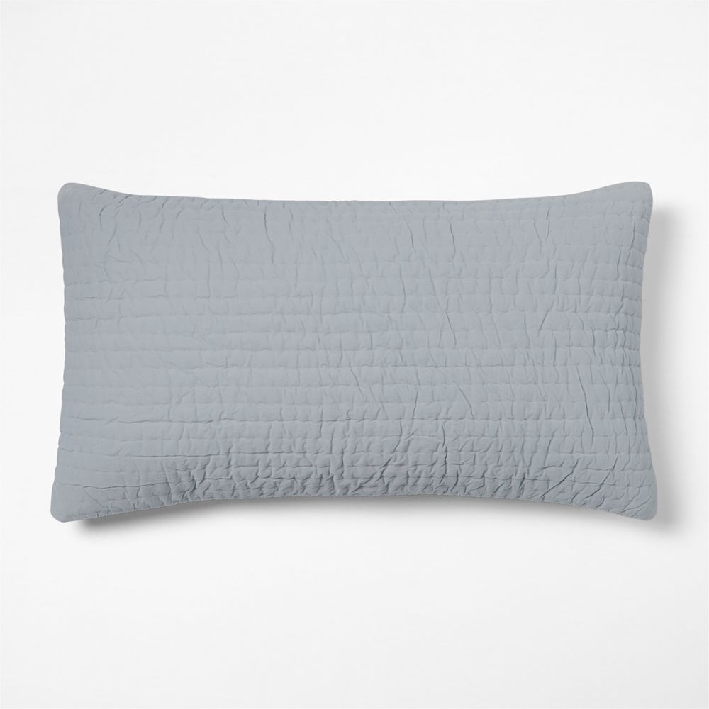 Organic Cotton Textured Velvet Pale Blue Bed Pillow Sham