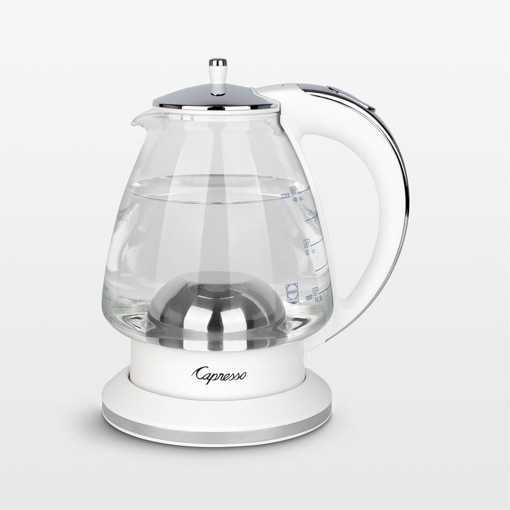 Capresso H20 White Electric Glass Tea Kettle