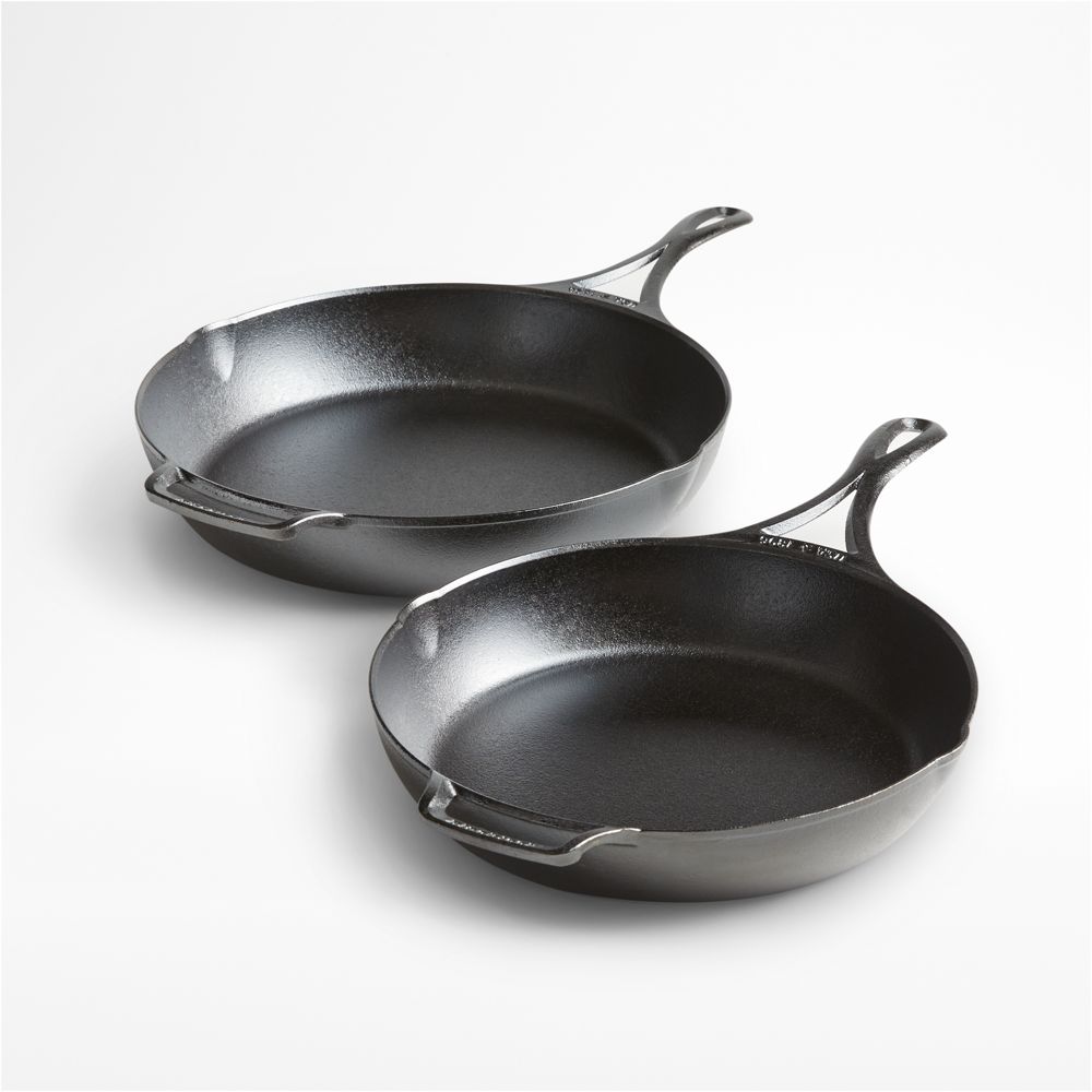 Lodge Blacklock 10.25" and 12" Seasoned Cast Iron Skillets Set