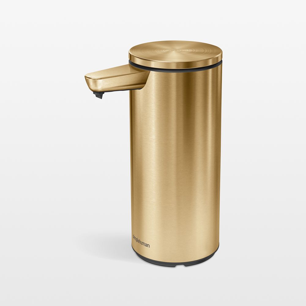 Simplehuman 9 oz. Touch-Free Rechargeable Sensor Liquid Soap Pump Dispenser, Brass Stainless Steel