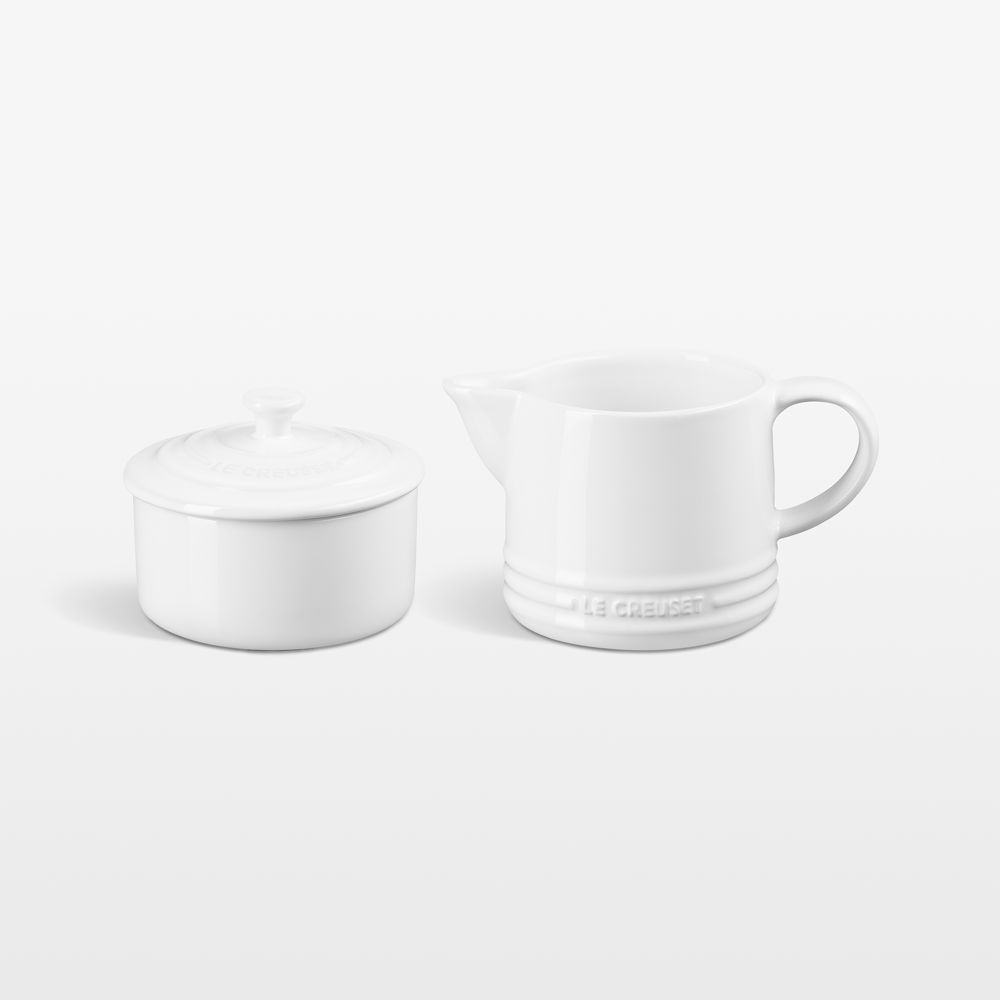Le Creuset White Cream and Sugar Bowl Set