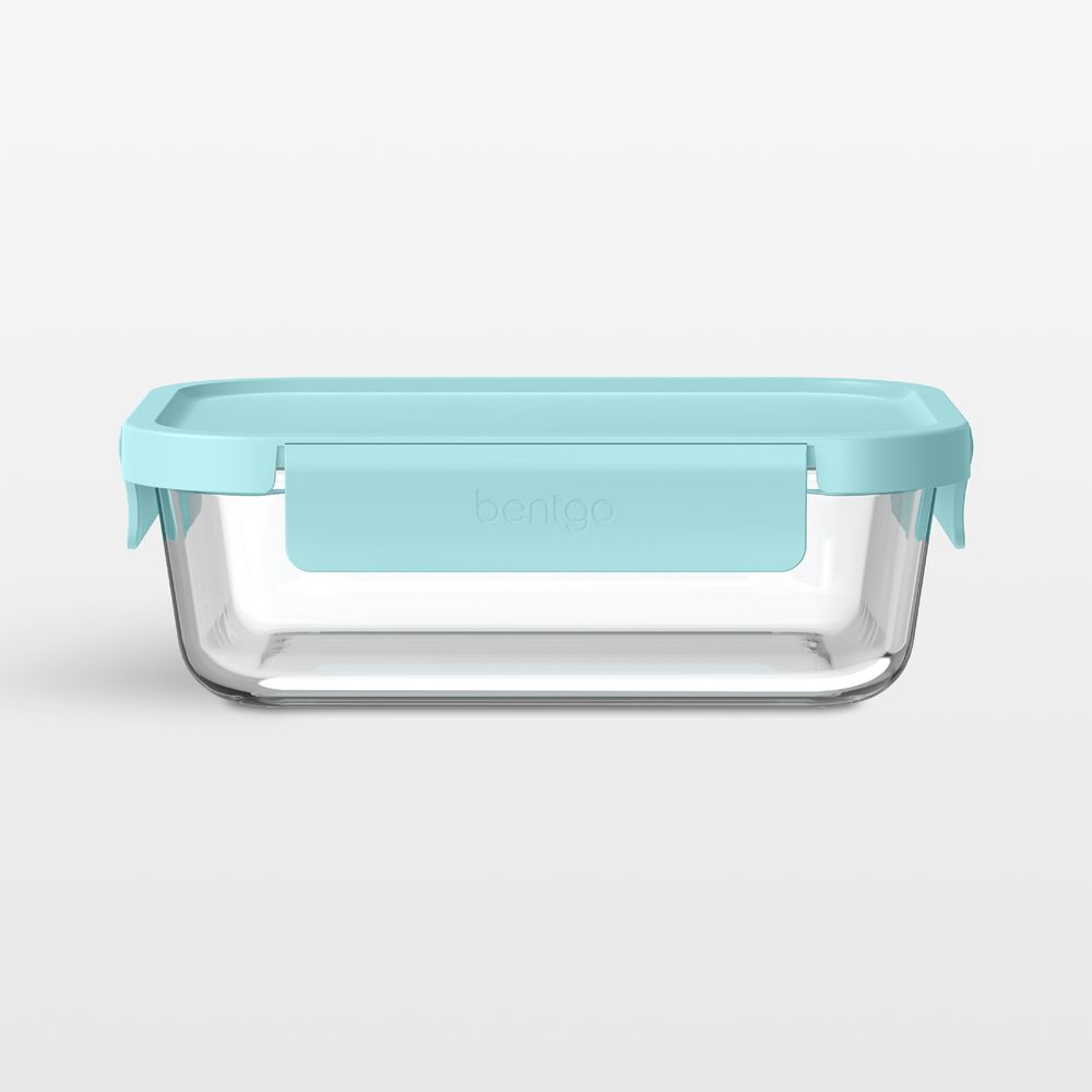 Bentgo Soft Aqua 35.2-oz Leak-Proof Square Glass Food Storage Container with Plastic Lid