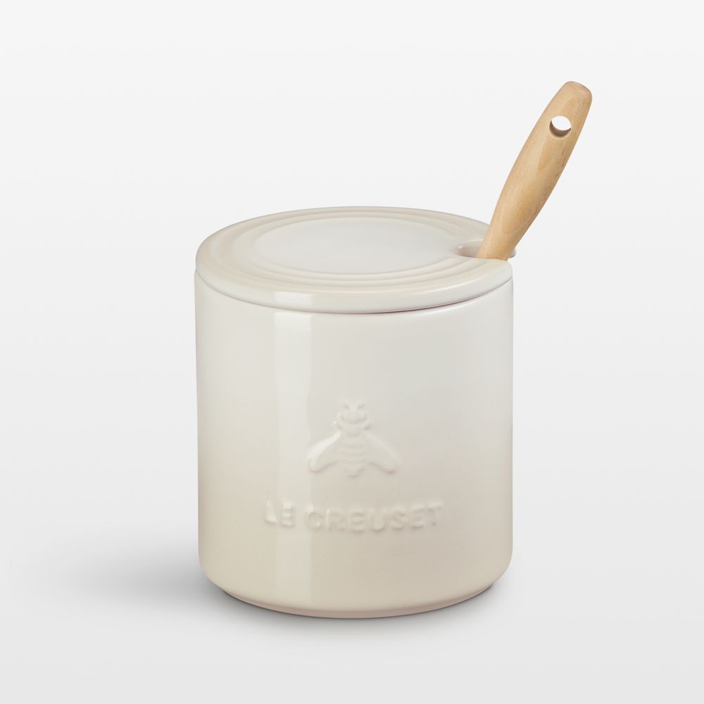 Le Creuset Signature Meringue Stoneware Honey Pot with Dipper