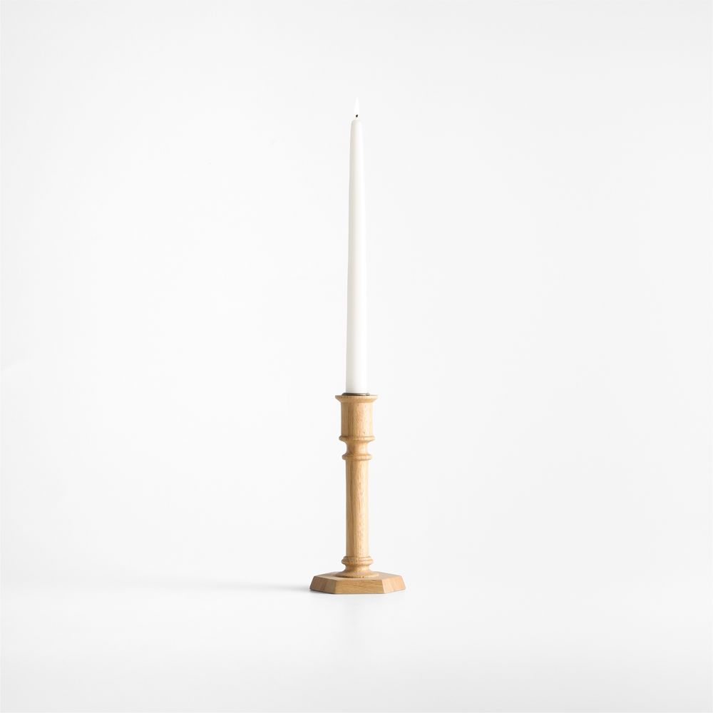 Simson Oak Wood Taper Candle Holder