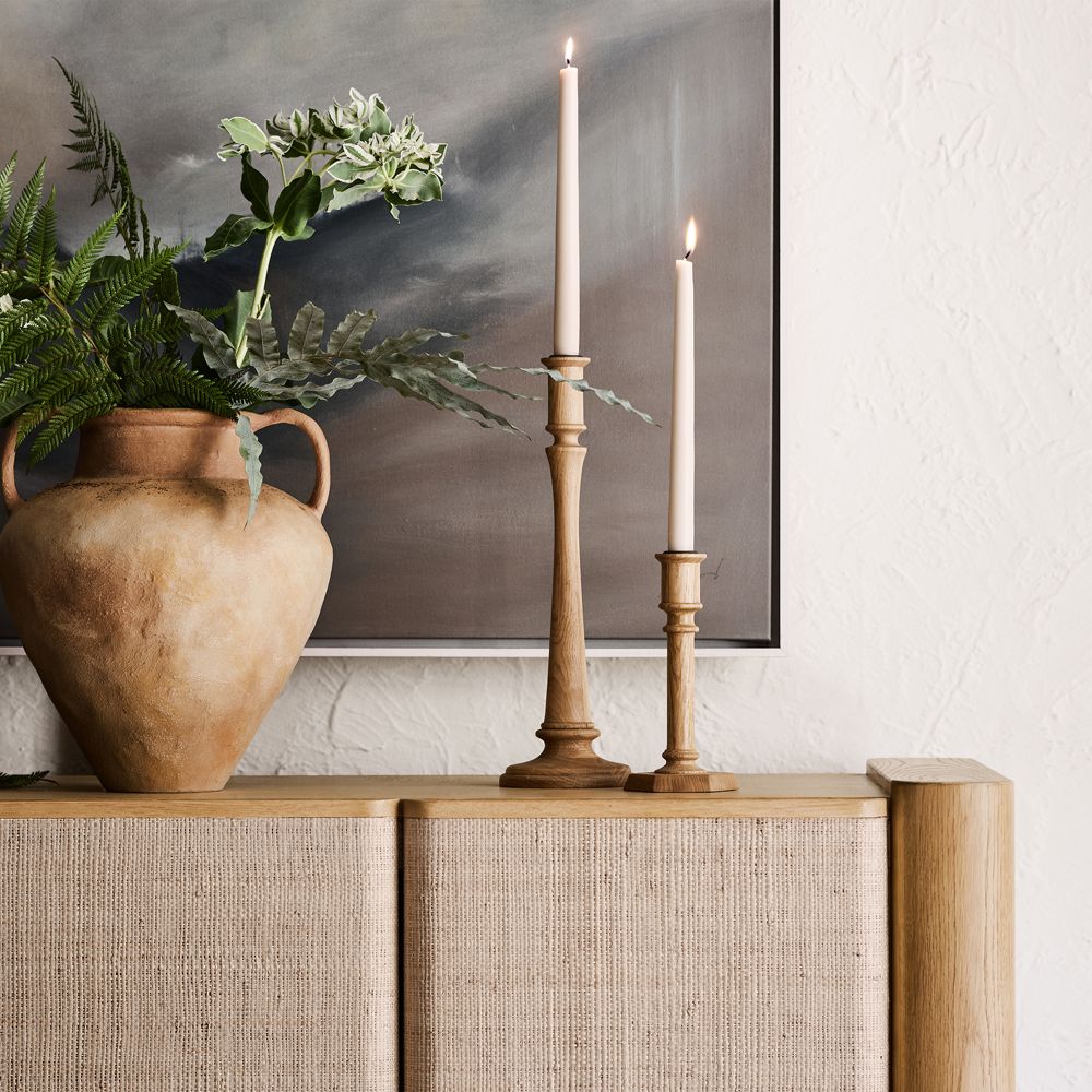 Alternative view of Simson Oak Wood Taper Candle Holder