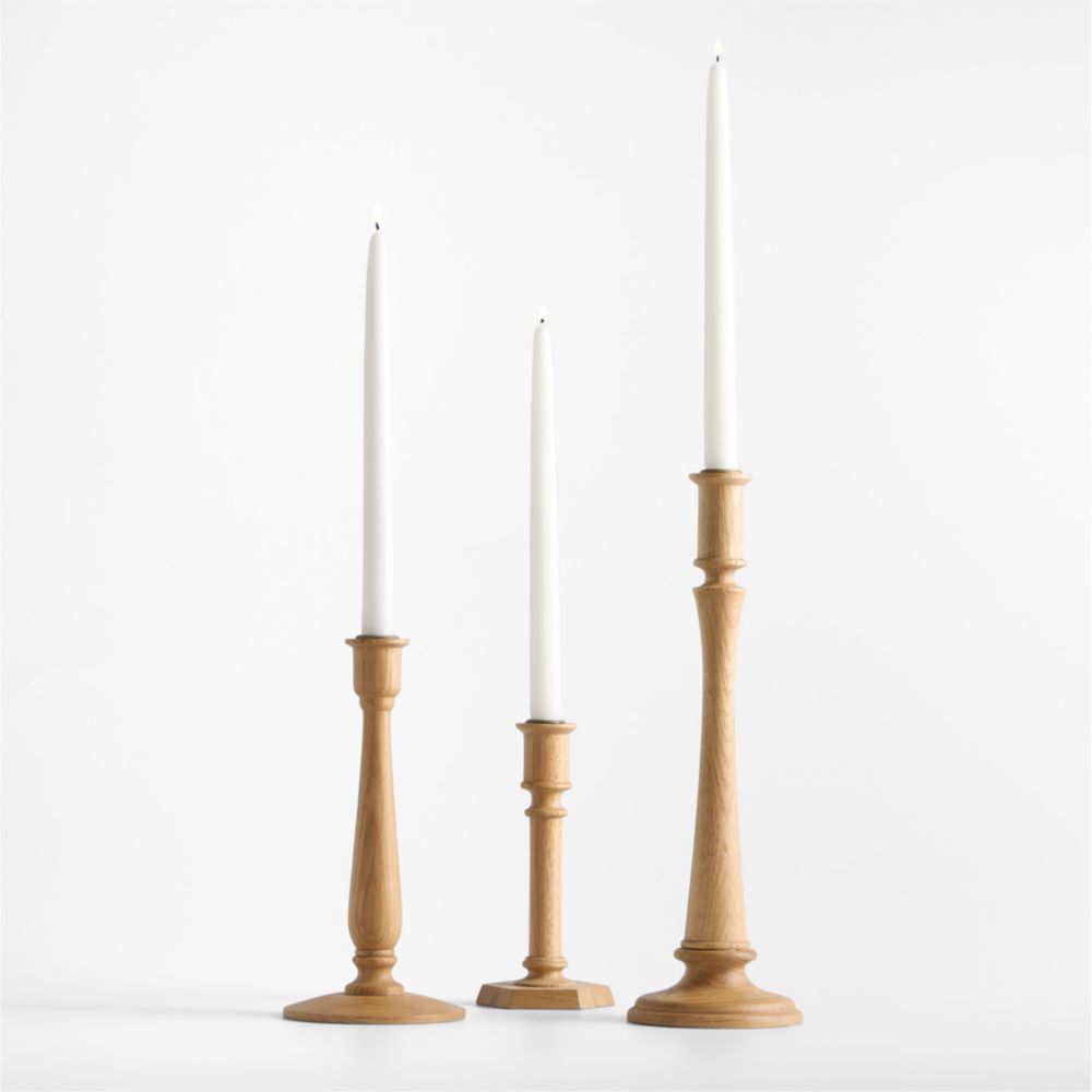 Simson Oak Wood Taper Candle Holder- Image 3
