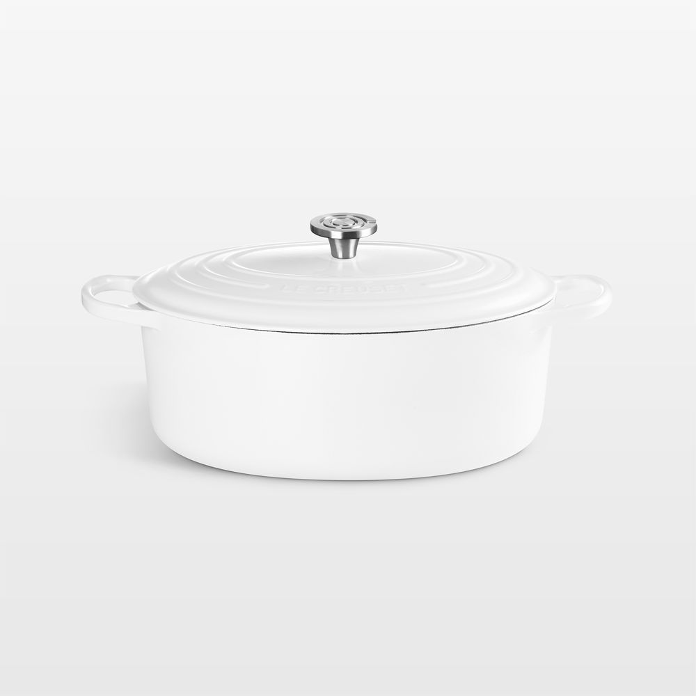 Le Creuset Signature 6.75-Qt. White Enameled Cast Iron Oval Dutch Oven
