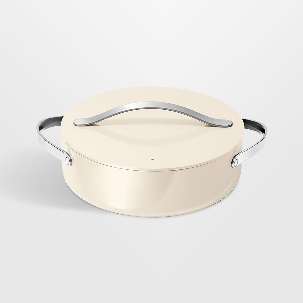 Caraway Cookware Plus 6-Qt. Cream Ceramic Nonstick Rondeau Pan