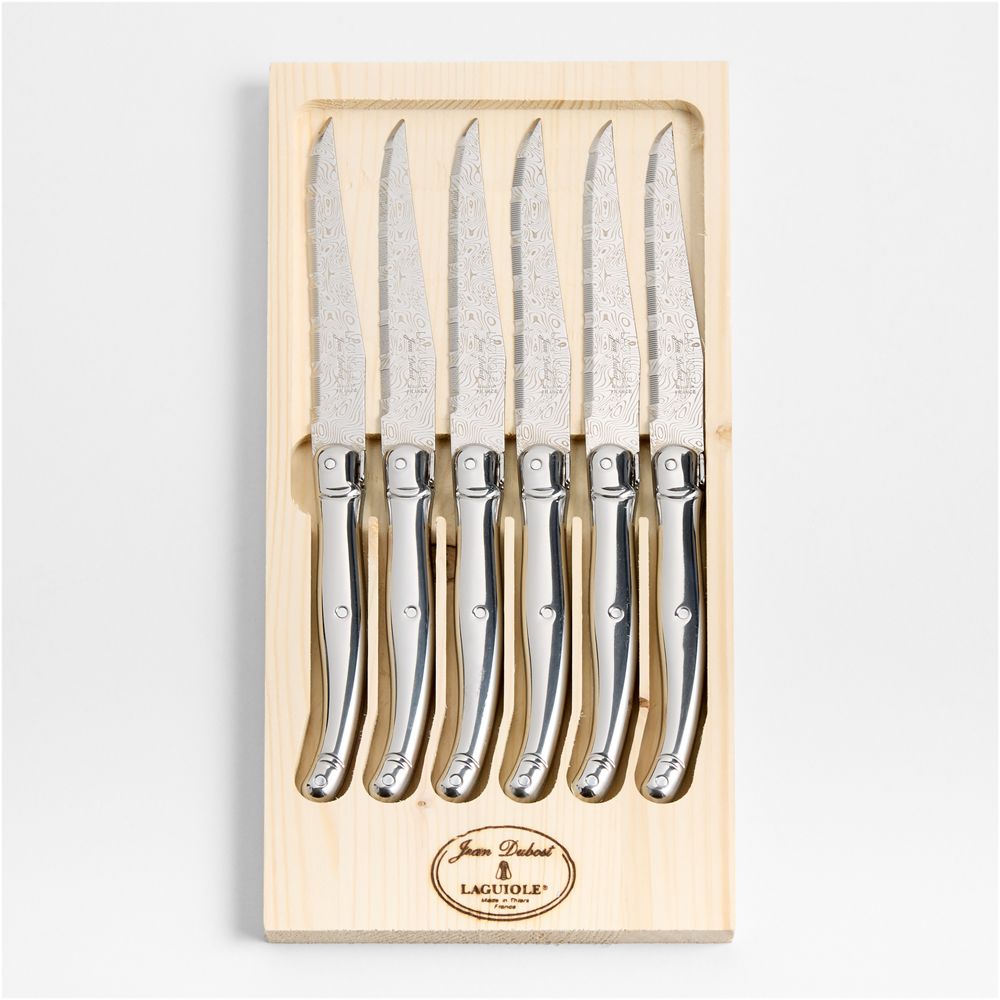 Jean Dubost Laguiole Stainless Steel Steak Knives, Set of 6